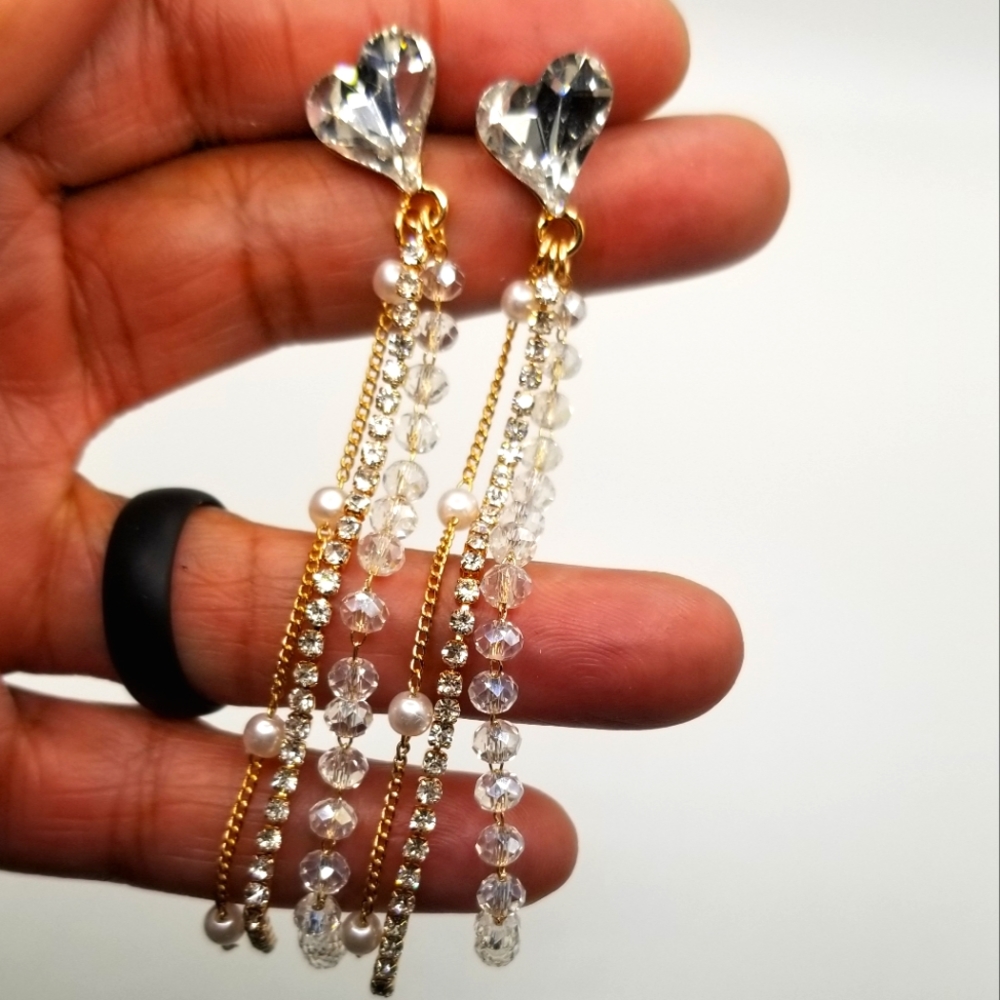 Heart shaped dangle earrings